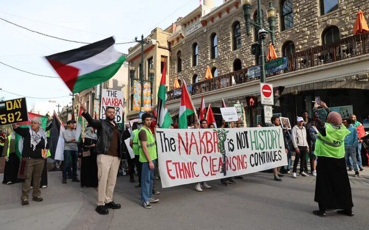 Canadian people hold pro-Palestine rally ahead of Nakba Day