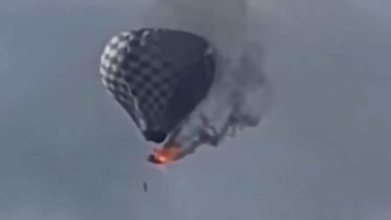 Horror As Man Falls to His Death From Burning Hot Air Balloon In Mexico