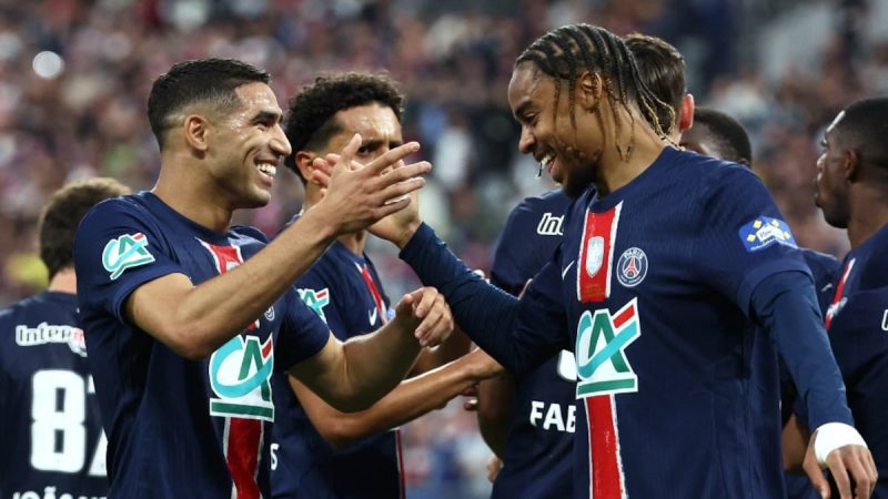 PSG Ride On Barcola Brace, Beat Reims 3-0 In Coupe De France Final