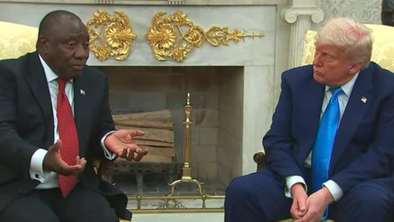 Trump Confronts South Africa's Ramaphosa Over Claims Of A "White Genocide"