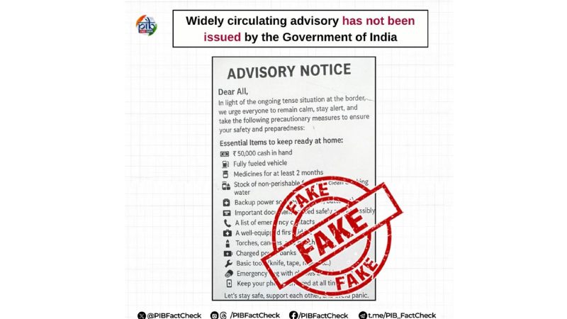 PIB flags fake advisory amid aftermath of ‘Operation Sindoor’, urges citizens to rely on official sources