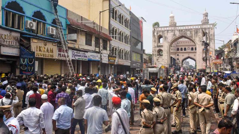 Hyderabad: Shops, commercial establishments at Gulzar Houz remained shut on May 19 as mark of condolences