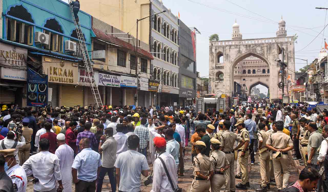 Hyderabad: Shops, commercial establishments at Gulzar Houz remained shut on May 19 as mark of condolences