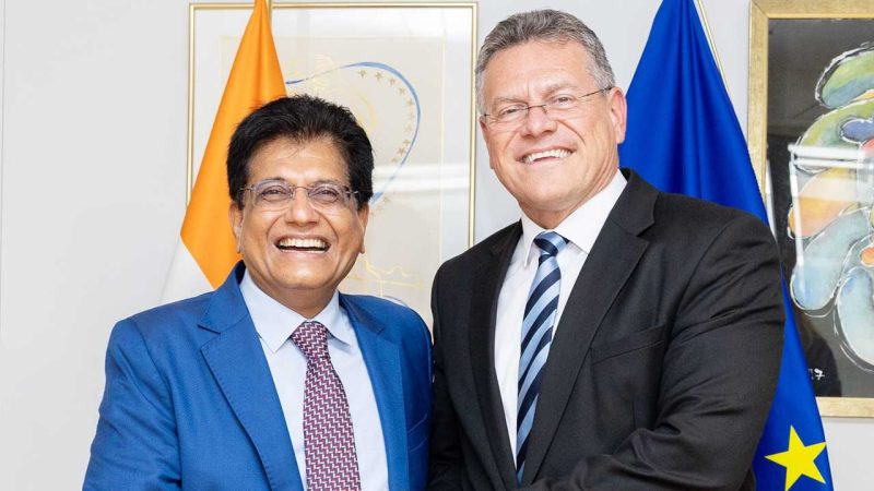 Piyush Goyal meets EU counterpart for second time in a month on FTA talks