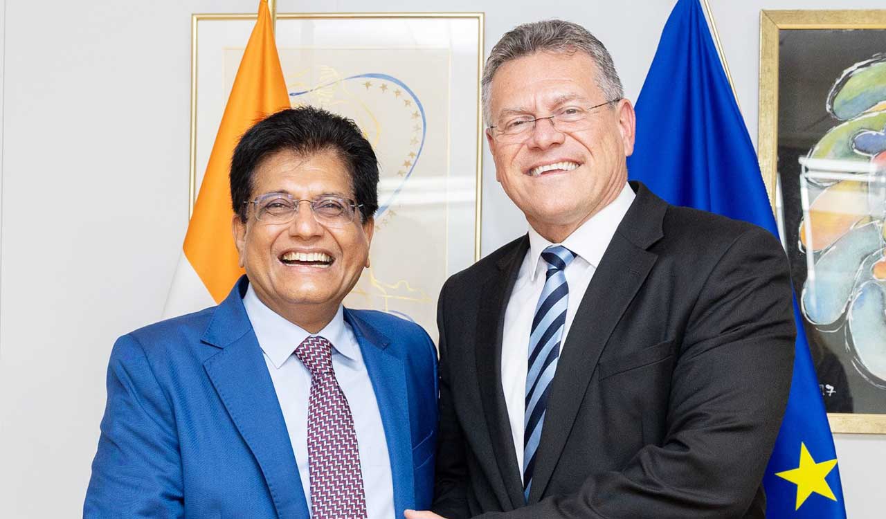 Piyush Goyal meets EU counterpart for second time in a month on FTA talks