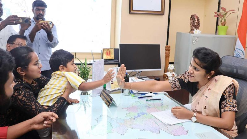 Impressed Collector meets wonder toddler Rudransh, heaps praises on his achievements