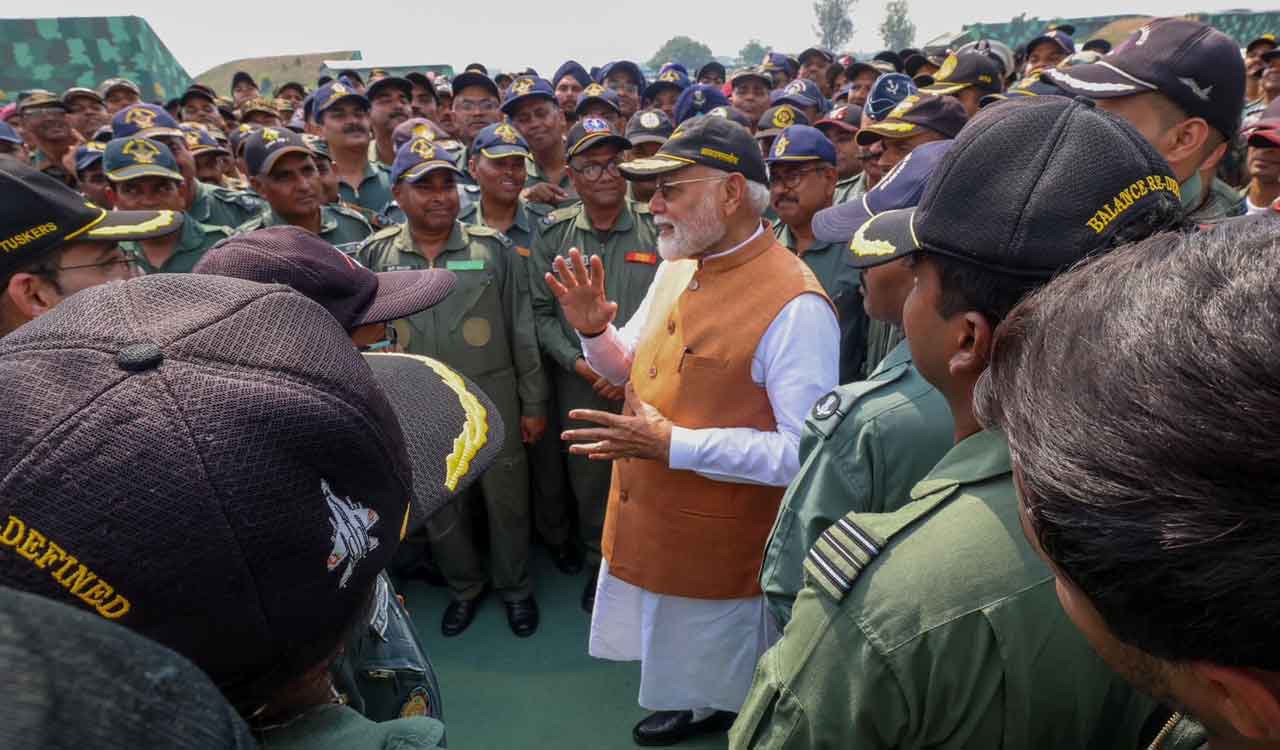 PM Modi travels to Adampur air base, says India eternally grateful to armed forces