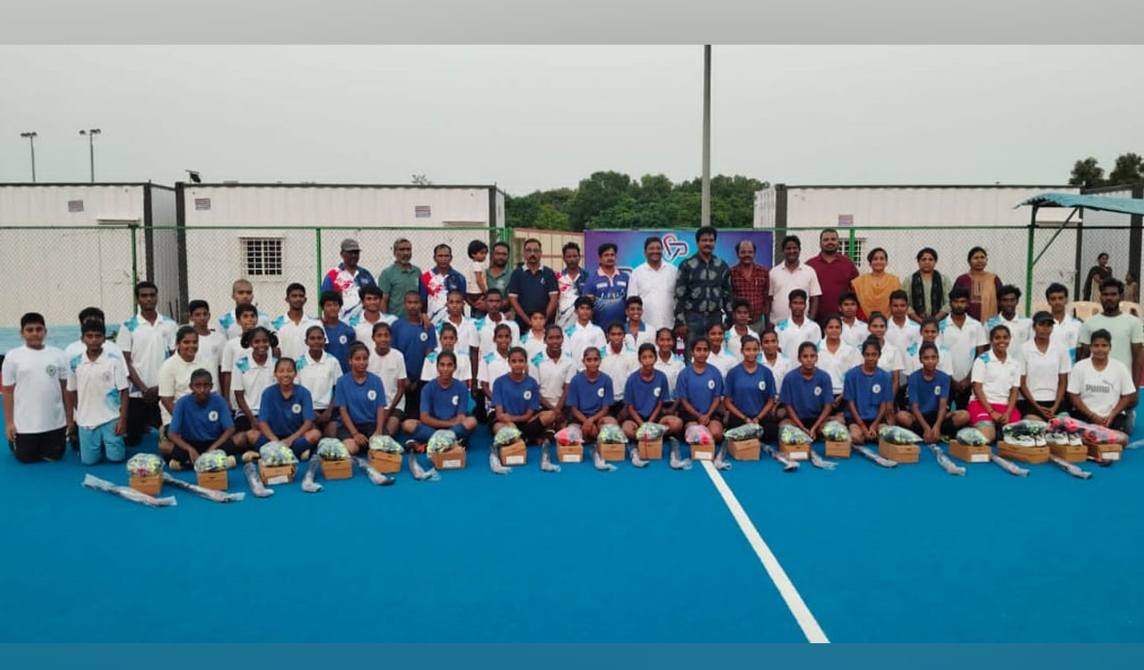 Hyderabad based Posidex Technologies sponsors equipment worth Rs 3 lakh for budding Hockey players in Kakinada