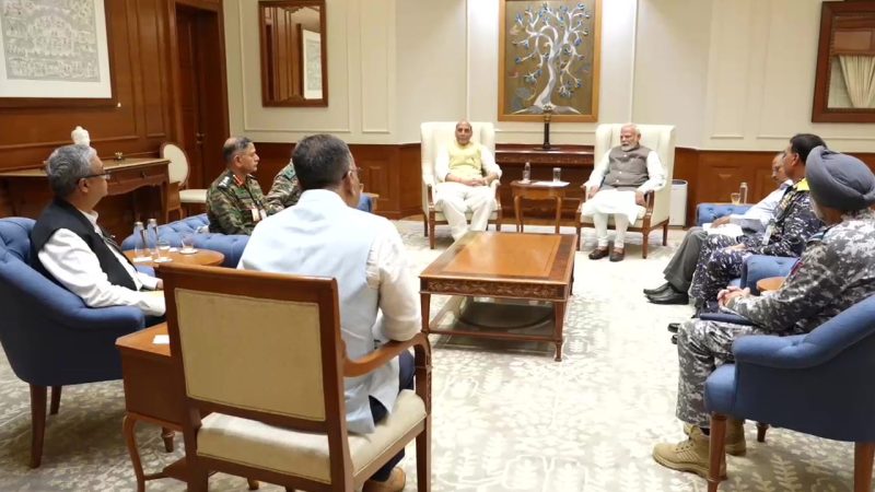Operation Sindoor: PM Modi meets Rajnath Singh, NSA Doval and three service chiefs