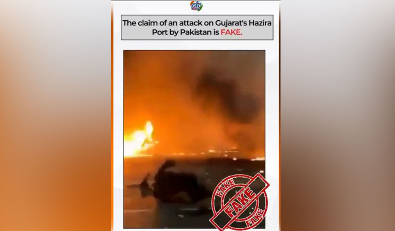 Pakistan’s disinformation campaign: Gujarat port fire, Jalandhar drone strike; PIB debunks videos