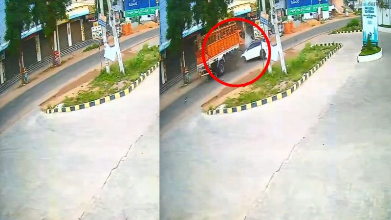 Watch: Three killed, one injured as their car rams into truck at Hyderabad’s Hayathnagar