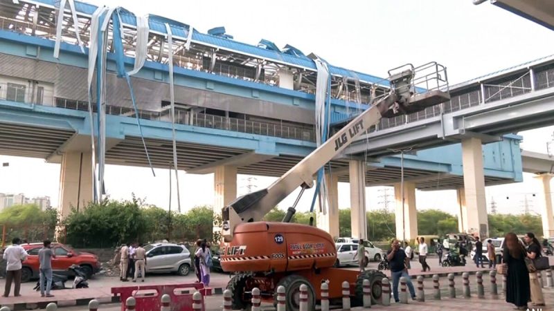 Section Of Roof Collapses At Delhi's New Ashok Nagar Station Amid Heavy Rain