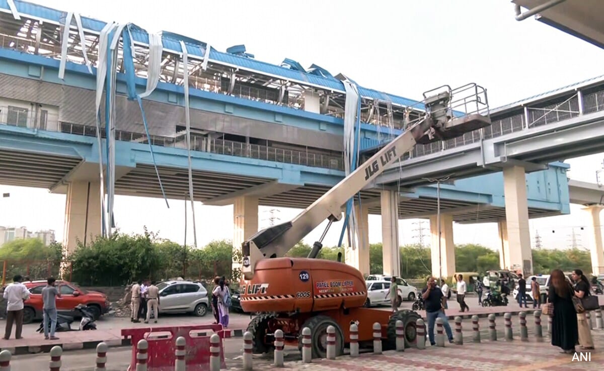 Section Of Roof Collapses At Delhi's New Ashok Nagar Station Amid Heavy Rain