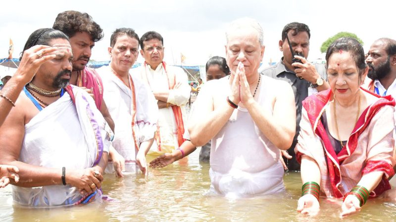 Telangana: Governor Jishnu Dev Varma participates in Saraswati Pushkaralu