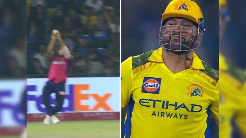 MS Dhoni Falls To Wonder Catch By Ex-CSK Star vs RR, Internet Can't Keep Calm