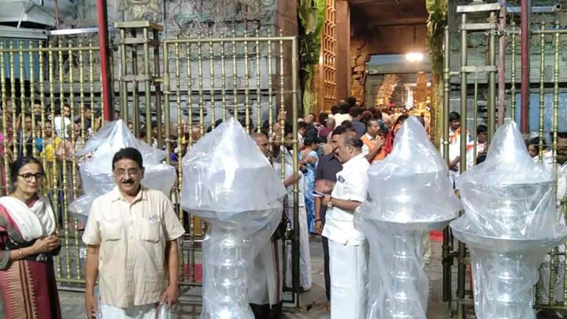 3 Bengaluru devotees donate 4 giant silver lamps to Tirupati temple