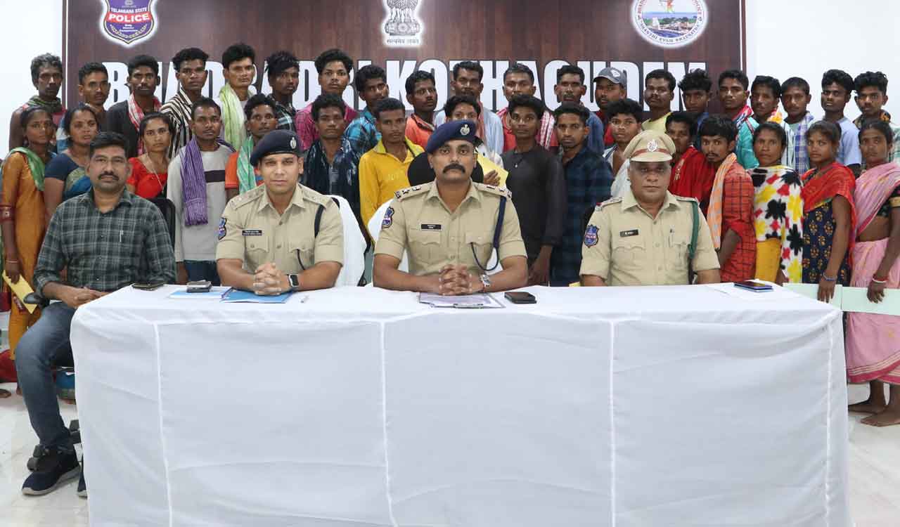 Telangana: 38 Maoists including two minors surrender before Kothagudem police