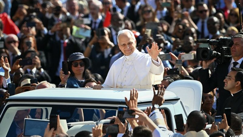 First US Pope Leo XIV Takes To Popemobile Ahead Of Inaugural Mass