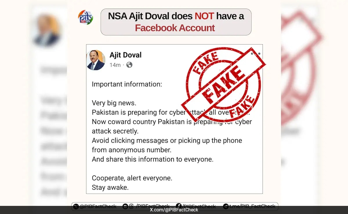Is NSA Ajit Doval On Facebook? Government Fact Check Exposes Fake Post