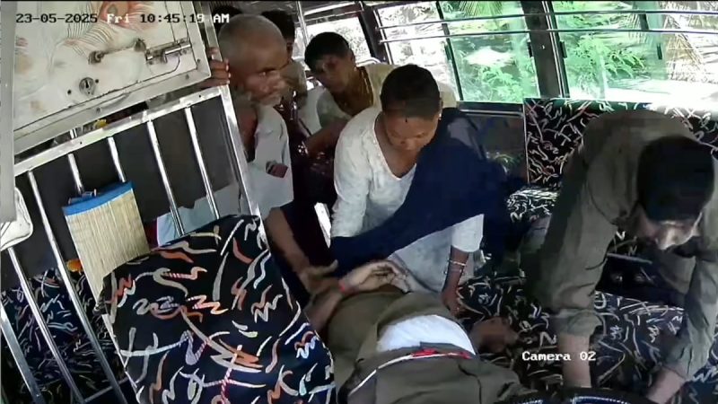 Bus Driver Suffers Heart Attack, Conductor Applies Brakes With His Hands