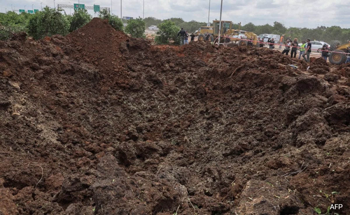 Watch: 25-Meter-Deep Crater At Israel Airport After Houthi Missile Strike