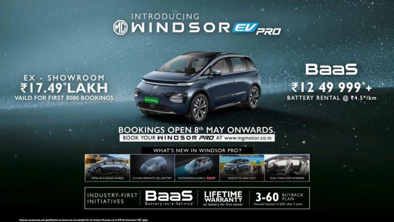 MG Motors launch ‘Windows EV Pro’ with 52.9 kWh battery pack, ADAS